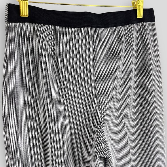 Vince Camuto Skinny Ankle Pants Womens Mini Houndstooth Size 4 Black Career - Picture 6 of 9